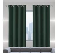 PSHYJUN Coppia Tende Bianche Oscuranti 148 x 202 cm Antirumore/Porta Finestra Casa/Vari Colori 1 Pezzi Tende Termiche Invernali Finestra per Salotto Eleganti, Verde Scuro