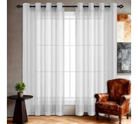 PSHYJUN Tende Trasparenti in Voile 1000 x 150 cm Trasparente Tende Trasparenti con Occhielli Eleganti Belle per Camera da Letto Finestre Cameretta Bambini Salotto Casa, Grigio Chiaro