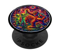 Psichedelico Bigfoot Disc Golf Alien UFO UAP Fantasy Graphic PopSockets PopGrip Adesivo