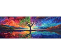 Psichedelico Dipingere con i Numeri Adulti 65x195 cm, DIY Acrilico Albero della vita Dipingere con i Numeri Bambini, Paint by Numbers con Pennelli Pigmento,Decora la casa Regalo (Senza Cornice)-H714