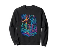Psichedelico Mermaid Vibes Colorful Ocean Fantasy Duo Art Felpa