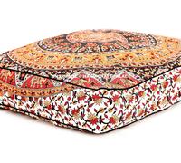 Psichedelico Quadrato Ottomano Pouf Indiano Dormeuse Stella Mandala Cover