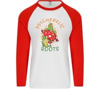 Psichedelico Roots Magia Funghi Lsd Hippy Uomo L/S Baseball T-Shirt