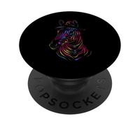 Psichedelico Zebra Cappello Astratto Line Art Graphic PopSockets PopGrip Adesivo