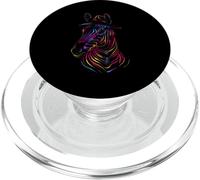 Psichedelico Zebra Cappello Astratto Line Art Graphic PopSockets PopGrip per MagSafe