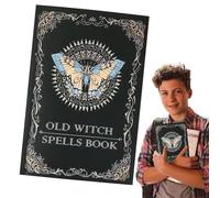 Psichica - Taccuino Grimorio In Pelle Vintage Da 89 G | Incantesimi Di Stregoneria Con Carta Con Bordo Frastagliato | Diario Di Scrittura Gotico Per Decorazioni Di Halloween, Regalo Antico Per