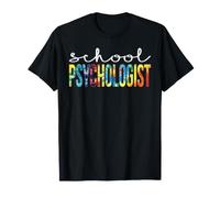 Psicologo Scolastico Ritorno a Scuola Tie Dye Retro Rainbow Maglietta