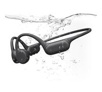 PSIER Cuffie a conduzione ossea IPX8, impermeabili, per nuoto, con modalità MP3, memoria da 32 GB, fino a 8 ore di riproduzione, auricolari Bluetooth 5.4, vestibilità sicura per corsa e fitness