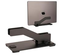 Psitek Supporto verticale regolabile per laptop, in alluminio CNC di alta qualità, con doppi pulsanti senza attrezzi, dock universale per MacBook, Surface, Dell, HP, Lenovo e tutti i computer