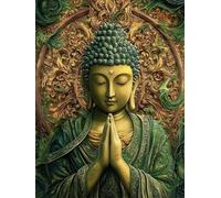 Pskgbxmu ricamo punto croce stampato 11CT adulti Kit tela punto croce Principianti Statua religiosa del Buddha fai da te Kit da ricamo decorazione da parete 40x50 cm
