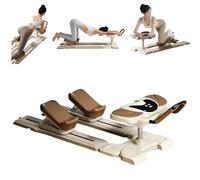 PSKJHN Crawling Training Machine, Macchina di Strisciamento Fitness - Spine Twist & Stretch Trainer con Timer LED per Allenamento di Addominali, Vita E Core, capacità di 100Kg Brown,51x17x15in