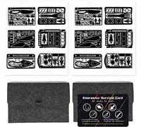 PSKOOK 12 Pcs Survival Multitool Card Emergency Camping Tool EDC Kit in Your Wallet Outdoor Hunting Fishing Hiking Gear