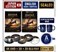 PSL Avatar: Fire and Ash 4K UHD + 3D + 2D Blu-ray 5-Disc Japan Edi con tazza