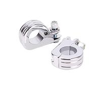 PSLER 1 1/4" (32mm) Piedino morsetto di montaggio per piedino autostradale Peg P-Clamp Kit di montaggio paramotore Piedino Kit di montaggio compatibile con barre motore Touring Road King, cromato