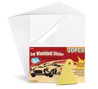 PSLER Adesivo per Parabrezza per Auto Applicatore per Parabrezza Supporto per Adesivo con Adesivo Trasparente Pellicola per Vetri Antistatica 20PCS 4 x 6 inch Vinile Statico per Possessori di Pass