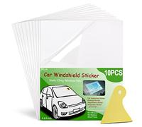 PSLER Adesivo per Parabrezza per Auto Applicatore per Parabrezza Supporto per Adesivo con Adesivo Trasparente Pellicola per Vetri Antistatica 10PCS 4 x 6 inch Vinile Statico per Possessori di Pass