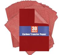 PSLER - Carta carbone rossa per tracciare carta trasferibile in grafite, 30 pezzi, colore rosso, per tracciare disegni su progetti in legno, tela, tessuto, artisti, lettering, schizzi, disegni