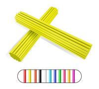 PSLER Copri Raggi Riutilizzabili 72 Pezzi per Bici Moto Sedia a Rotelle Montagna,Copriruota Raggi Coperchio Avvolgente Decorazione - Giallo