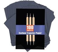 psler Transfer Paper - 100 Fogli di Carta Carbone, Carta di trasferimento del Carbonio con 3PCS Stilo di goffratura per la Lavorazione del Legno Fai da Te, Carta (7,3 da 10 Pollici)