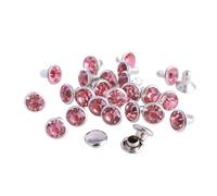 PSNKLMM 100 Sets 6/8mm Glass Rivets Rhinestone Glitter Crystal AB Silver Edge Stones Studs with Care Rhinestones per Borse Vestiti Scarpe Cinture Fai da Te