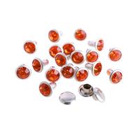 PSNKLMM 100 Sets 6/8mm Glass Rivets Rhinestone Glitter Crystal AB Silver Edge Stones Studs with Care Rhinestones per Borse Vestiti Scarpe Cinture Fai da Te