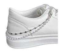 PSNKLMM 2 pezzi Catena di perle in metallo Doppio strato Scarpe Sneakers creative Catene for gioielli alla moda Fibbie Accessori Per Scarpe, Fai Da Te, Borse