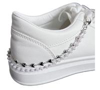 PSNKLMM 2 pezzi Catena di perle in metallo Doppio strato Scarpe Sneakers creative Catene for gioielli alla moda Fibbie Accessori Per Scarpe, Fai Da Te, Borse