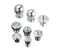 PSNKLMM 2 pezzi pomelli trasparenti a forma di diamante con una sola porta e vite in plastica a gemma cristallo/palla for mobili, cassetti, armadi, guardaroba(Color-1)