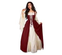PSNKLMM Abito da principessa medievale, taglia comoda(Red,L)