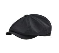 PSNKLMM Berretto da strillone Cappello uomo in twill di cotone a otto pannelli Berretti panettiere donna Cappelli grandi retrò nero(Black,63cm)