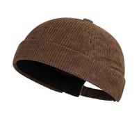 PSNKLMM Cappelli Senza Tesa Berretto da Marinaio Senza Visiera con Polsini arrotolati, da Uomo e da Donna, Berretto retrò, Casual per Uomo E Donna(Dark Coffee)