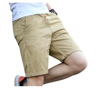 PSNKLMM Cortos De Lino Y Algodón para Hombre Shorts Transpirables De Color Sólido Ropa De Calle para Fitness(Gold,XXXL)