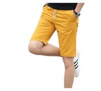 PSNKLMM Cortos De Lino Y Algodón para Hombre Shorts Transpirables De Color Sólido Ropa De Calle para Fitness(Brown,XXL)