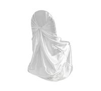 PSNKLMM Fodera for Sedia in Raso Sala for Matrimoni Coprisedia Universale in Raso con Laccetto for sedie Coprisedile for Matrimonio Bianco for Hotel per Feste, Banchetti, Eventi di Matrimonio(White)