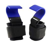 PSNKLMM Impugnature a gancio for sollevamento pesi con fasce for polsi, cinghia for barra manuale, guanti da palestra for trazioni e fitness(2PCS-Blue)