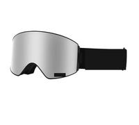 PSNKLMM Magnetic Ski Goggles Quick-Change Anti-Fog Snowboard Professional Double Layer Lens Eyewear for Men Women(Silver-Black)