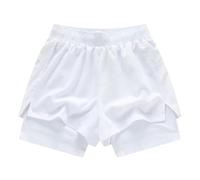 PSNKLMM Pantaloncini da Corsa 2 in 1 da Uomo, ad Asciugatura Rapida, a Doppio Strato, for Allenamento Fitness, Pantaloni Sportivi, Pantaloni da Bodybuilding(White,(90-95kg) for 3XL)