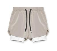 PSNKLMM Pantaloncini da Corsa da Uomo, Traspiranti, for Palestra, Bodybuilding, Allenamento, Pantaloncini Estivi da Spiaggia a Doppio Strato, Fitness Maschile 2 in 1, Pantaloncini Sportivi(Color01,M)