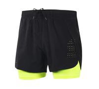 PSNKLMM Pantaloncini Estivi da Uomo, da Palestra, Sportivi, 2 in 1, da Corsa, ad Asciugatura Rapida, da Jogging, da Ciclismo, con Fodera più Lunga(Green,L)