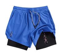 PSNKLMM Pantaloncini Sportivi 2 in 1 da Uomo, ad Asciugatura Rapida, con Tasca for Telefono, for Allenamento in Palestra e Corsa.(Color7,XL)