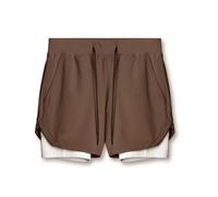 PSNKLMM Pantaloncini Sportivi Estivi da Uomo 2 in 1, Pantaloncini mimetici, Pantaloncini da Jogging, da Corsa, for Allenamento Fitness, multifunzionali, ad Asciugatura Rapida, da Palestra(Coffee,L)