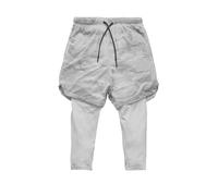 PSNKLMM Pantaloni Sportivi da Uomo, Casual, for attività all'aperto, Basket, Corsa, Fitness, 2 in 1, ad Asciugatura Rapida, Pantaloncini da Nove Minuti, transfrontalieri(Silver,L)