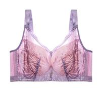 PSNKLMM Reggiseno Taglie Forti in Pizzo, Bralette for Donna, Push-up, Regolabile, Coppa Intera, Intimo for Ragazze, CD 46F 48EF(Brown,90E)