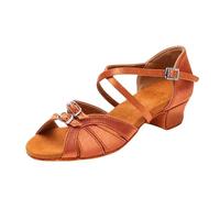 PSNKLMM Scarpe da Ballo for Bambini, for Ragazze e Donne, Scarpe Latino-Americane, Sala Moderne, Tango con Fibbia in Strass(Dark Brown B,29 (19.5cm))