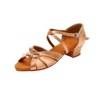 PSNKLMM Scarpe da Ballo for Bambini, for Ragazze e Donne, Scarpe Latino, Moderne for Tango, Sandali for Salsa(PinkBeige,28 (19cm))