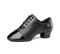 PSNKLMM Scarpe da Ballo Moderne Uomo, Sala, Tango, Latino, con Suola Morbida, Nere e Bianche, for Bambini Ragazzi(all Black Two Points,40)