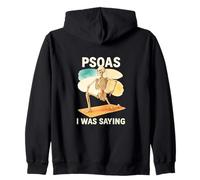 Psoas I Was Saying Anatomy Pun Stretching Skeleton Felpa con Cappuccio