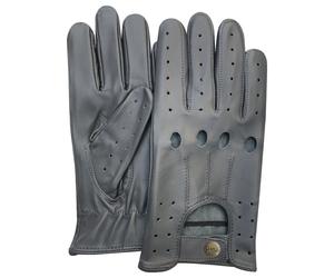 PSS Classico Vero Mucca Nappa Pelle Guida Moda Guanti Scuro E Grigio Chiaro 507