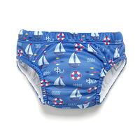 PSS! | Costume Contenitivo Bambino, Pannolino Costumino Neonato, Mare e Piscina, Stampa Sailboat, Taglia M, Made in Italy