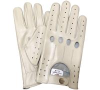 PSS Fit Stile Retro Uomo Pelle Guida Guanti Foderati Chauffeur 507 Bianco Sporco